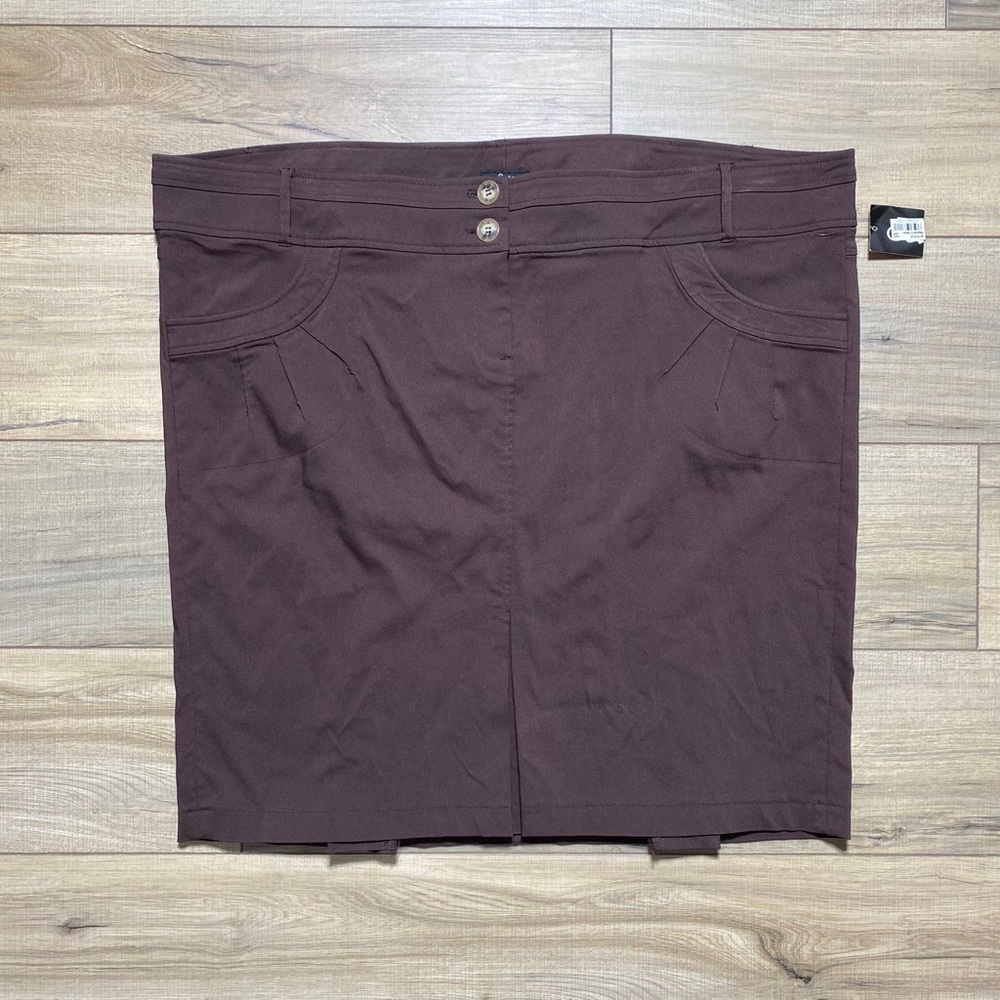 Sele Womens Skirt With Pleated Inserts‎ Size 22W Brown